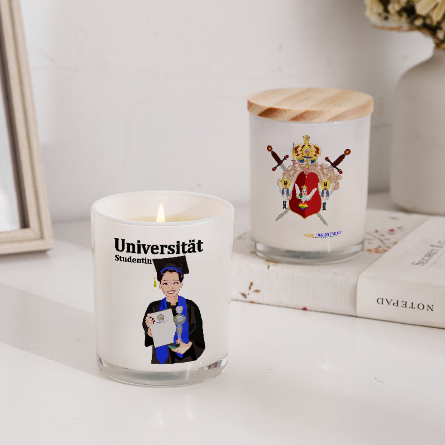 Scented Soy Candle  Global Freedom United Asia Student Girl Silver Place