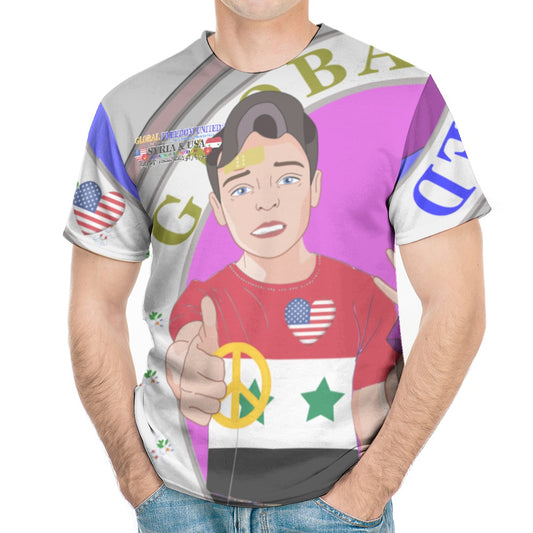 Men´s T-shirt GLOBAL FREEDOM UNITED© Men Syria & USA  Grey