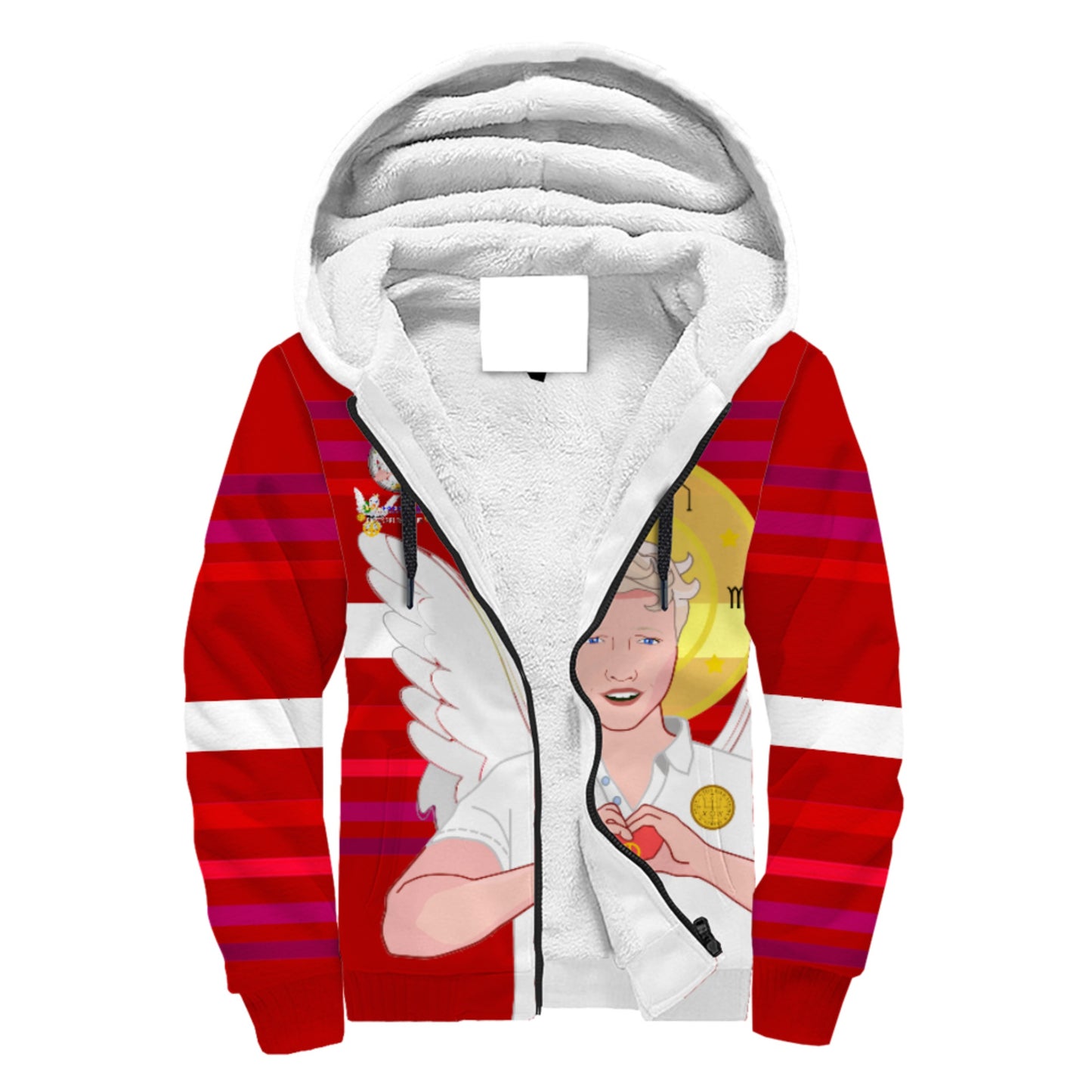 Plush Hoodie Global Freedom United Archangel Raphael German Red