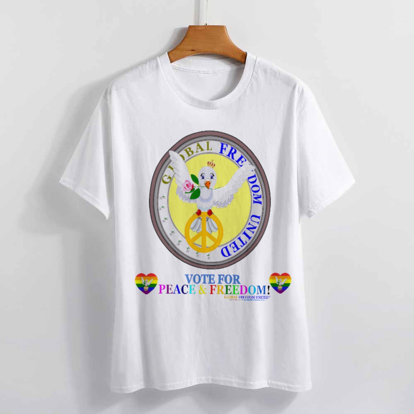 Women´s T-shirt Global Freedom United Dove Of Peace English