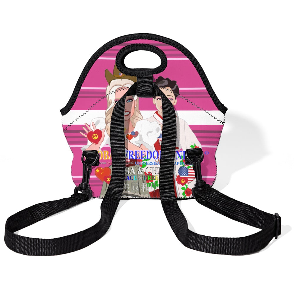 Meal Bag With Strap GLOBAL FREEDOM UNITED© Women China & USA Pink