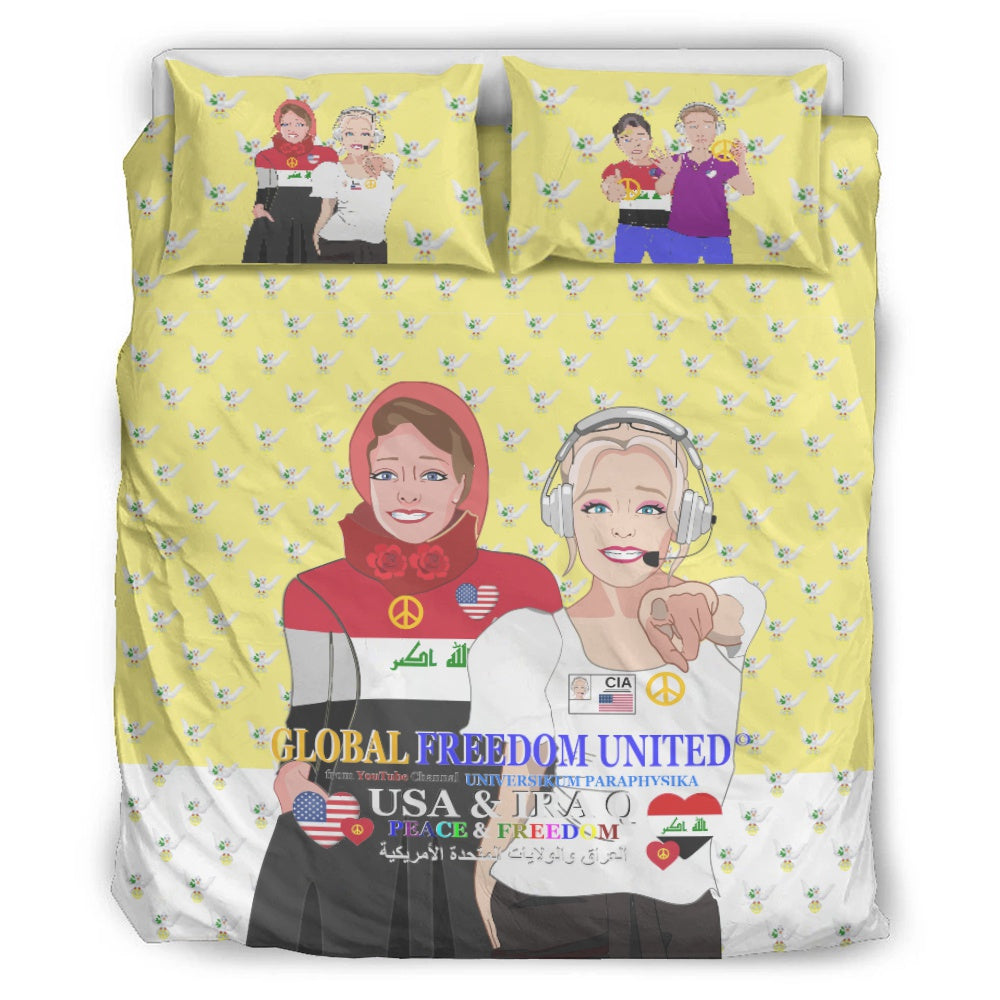 Bed Line GLOBAL FREEDOM UNITED© Women Iraq & USA Yellow