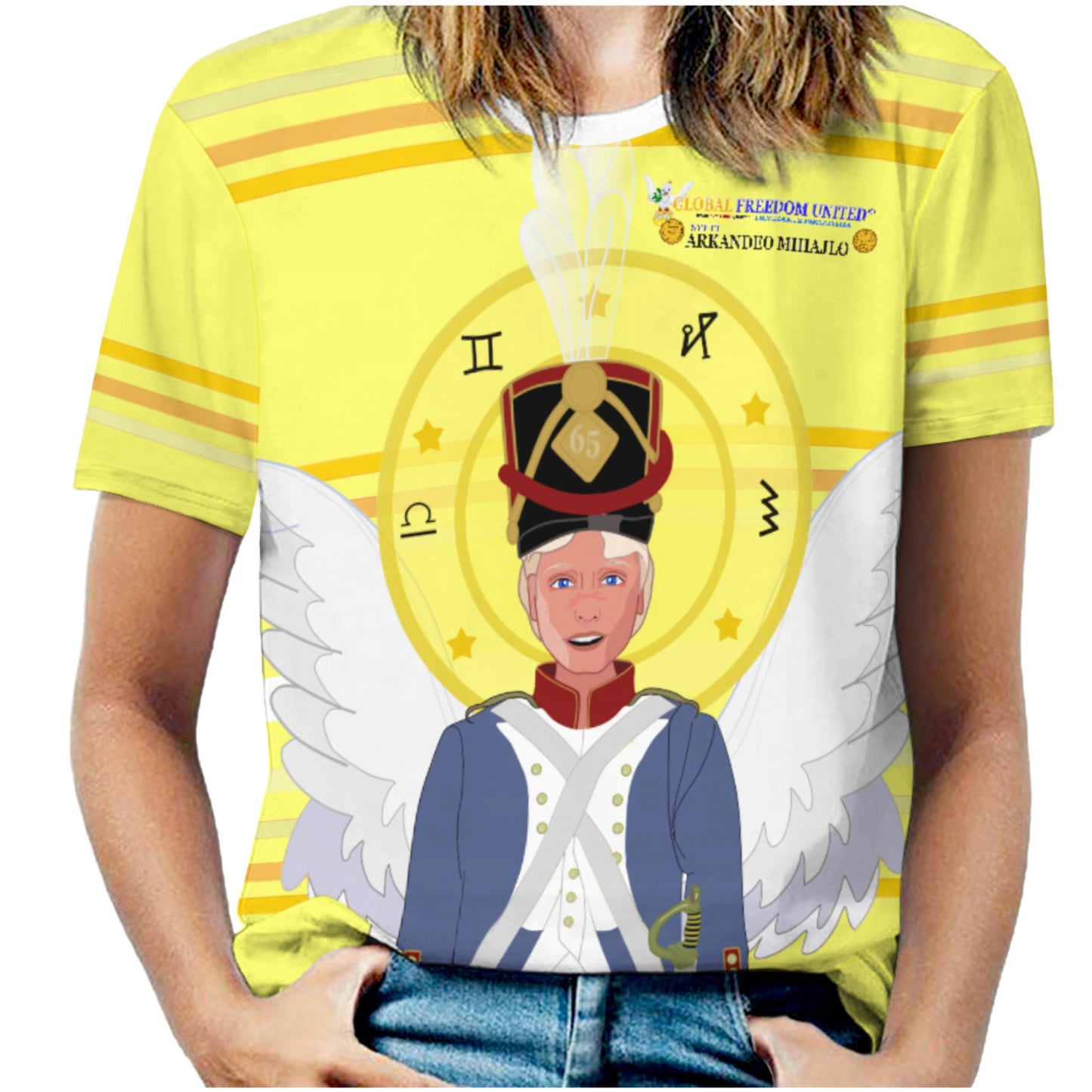 Women´s T-shirt Global Freedom United Archangel Michael Croatia V3 Yellow