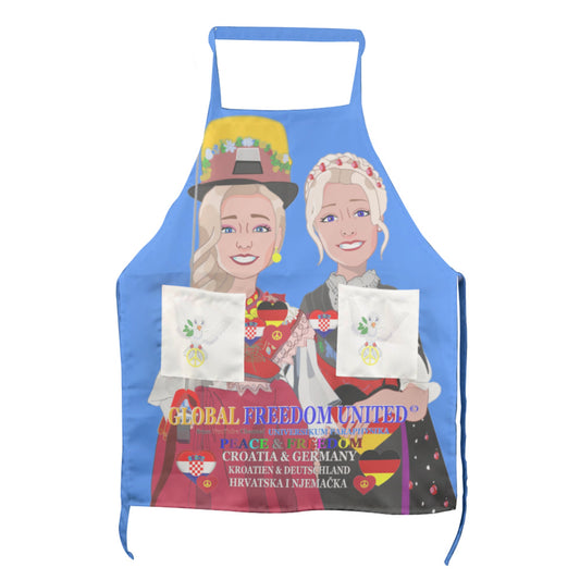 Apron GLOBAL FREEDOM UNITED© Women Croatia & Germany Blue