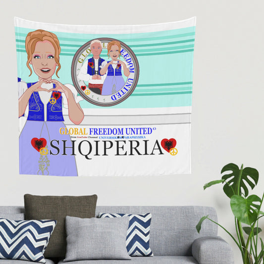 Tapestry GLOBAL FREEDOM UNITED© Couple Albania Light Green