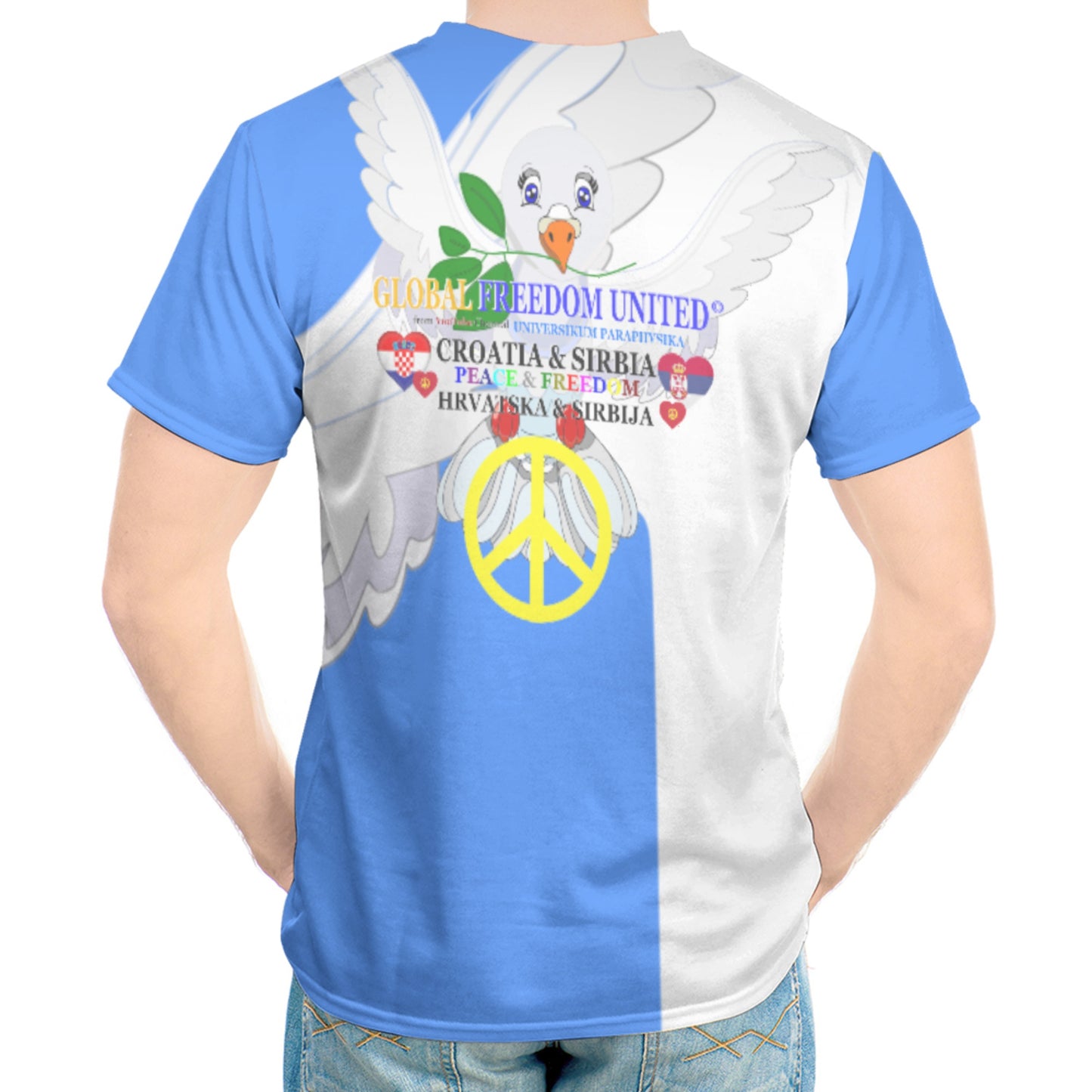 Men´s T-shirt GLOBAL FREEDOM UNITED© Men Croatia & Serbia V2 Blue