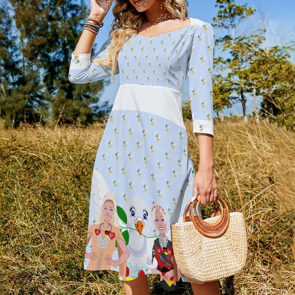 Flare Dress GLOBAL FREEDOM UNITED© Women Turkey & Germany Light Blue