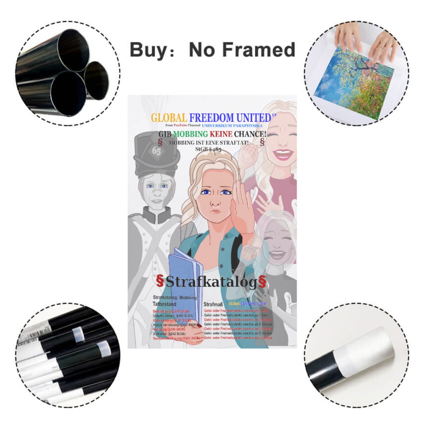 Plakat Global Freedom United Anti Mobbing Deutsch Women