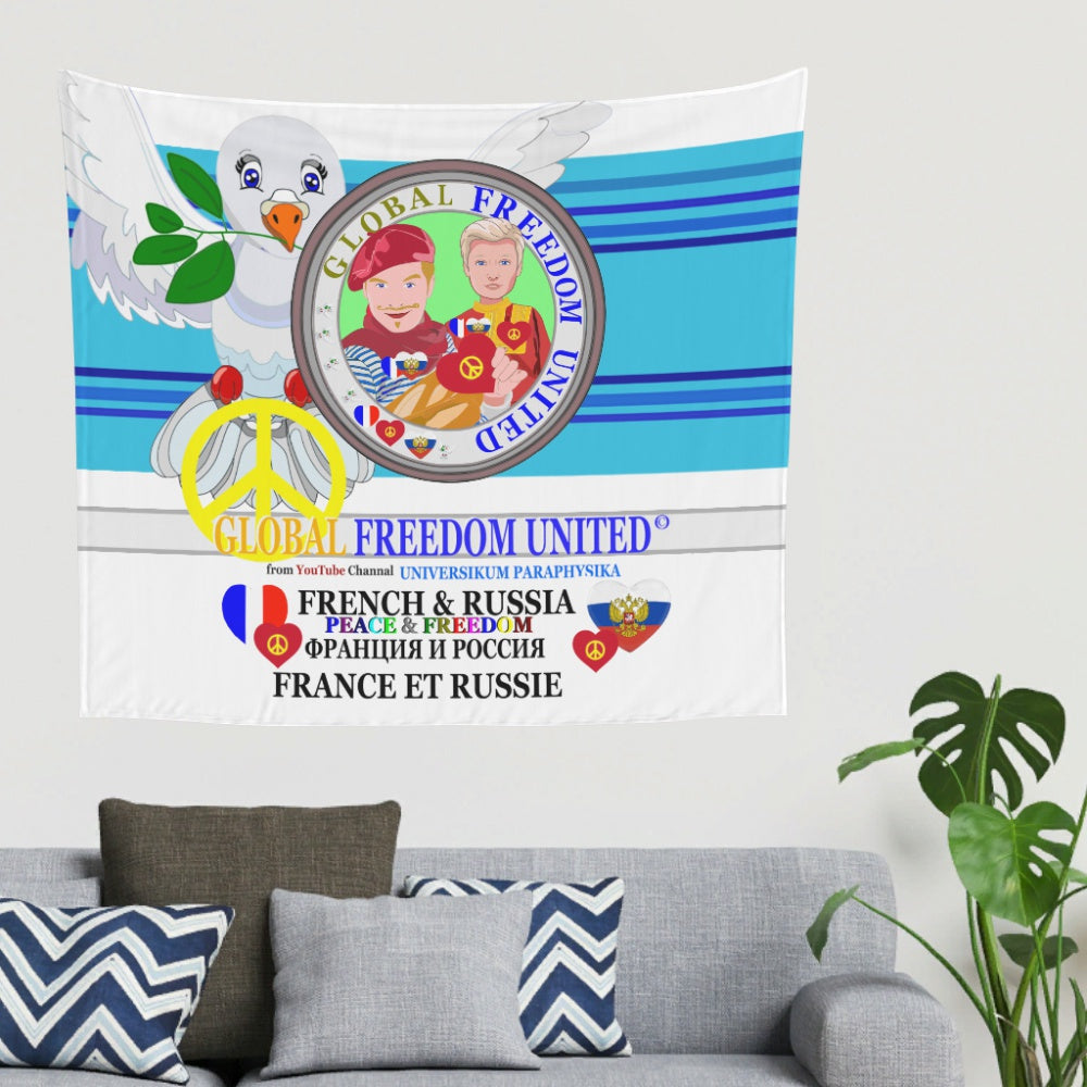 Tapestry Global Freedom United Men French & Russia Old Peace Blue 2