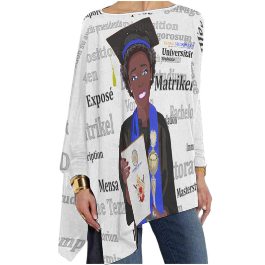 Pullover Long Sleeve T-shirt Global Freedom United Afro Student Girl Gold Place