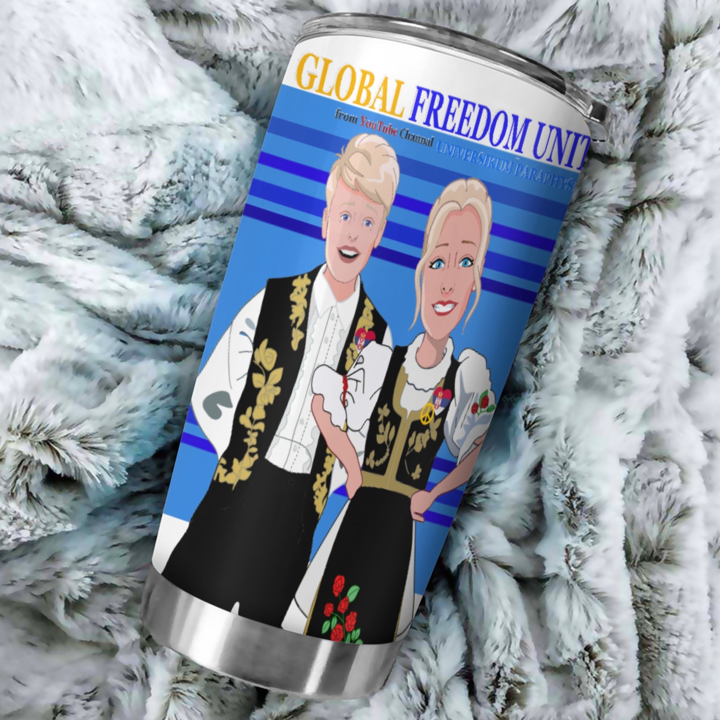 Tumbler Global Freedom United Couple Edition Serbia Black Deep Blue
