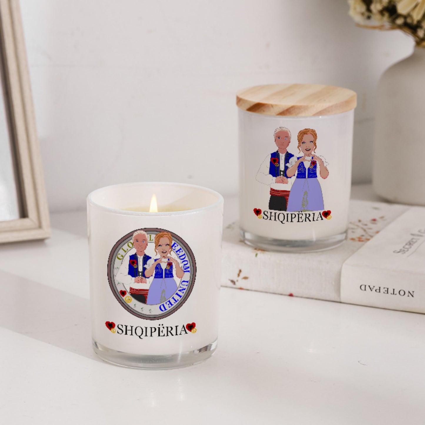 Scented Soy Candle GLOBAL FREEDOM UNITED© Couple Edition Albania