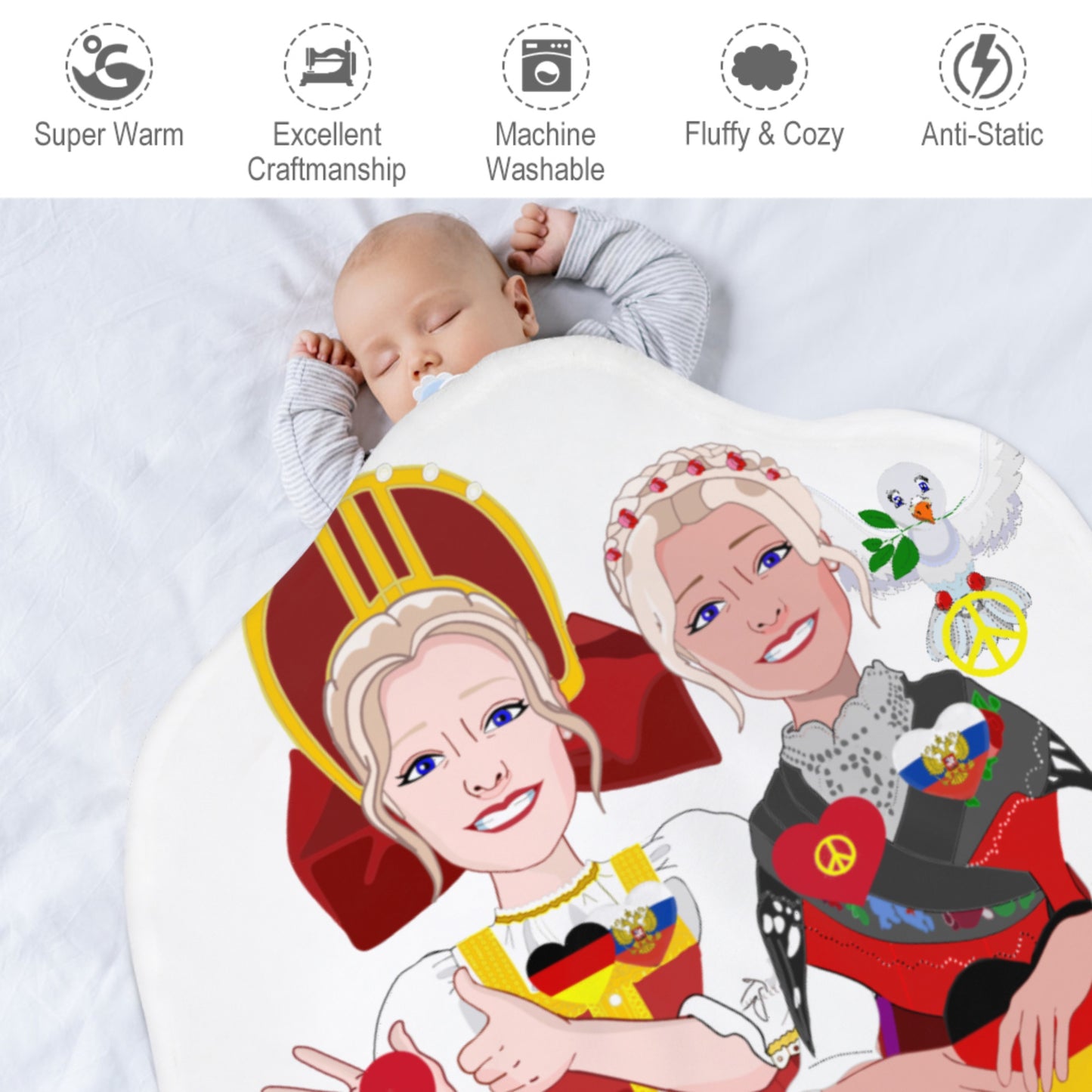 Blankets For Kits Global Freedom United Girls Russia & Germany Old Peace