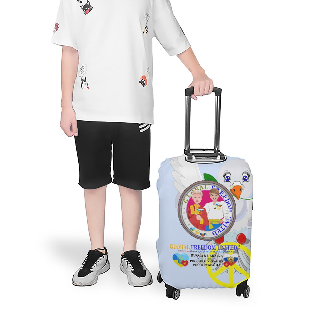 Luggage Cover Global Freedom United Men Russia & Ukraina Old Peace Light Blue
