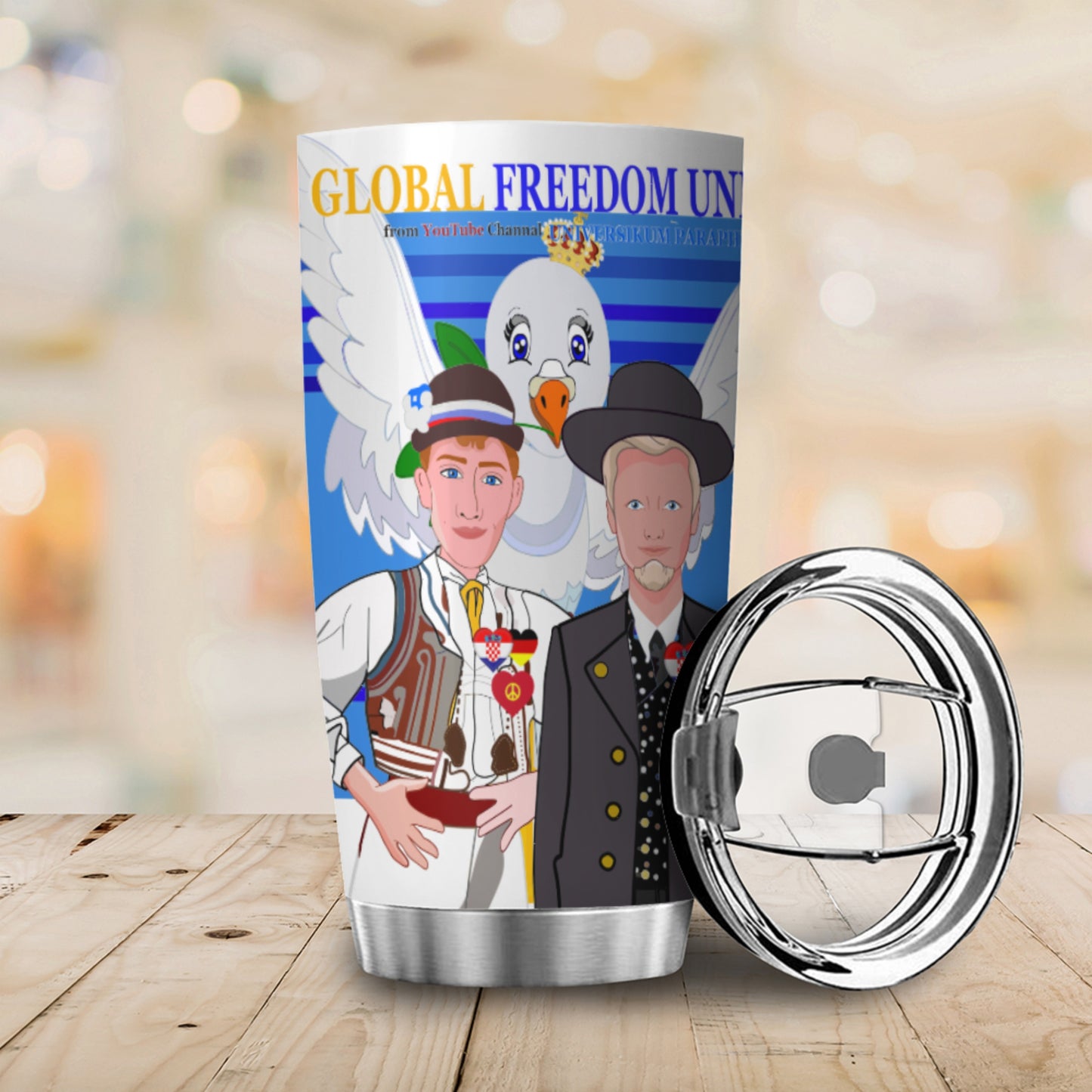 Tumbler GLOBAL FREEDOM UNITED© Men Croatia & Germany Deep Blue