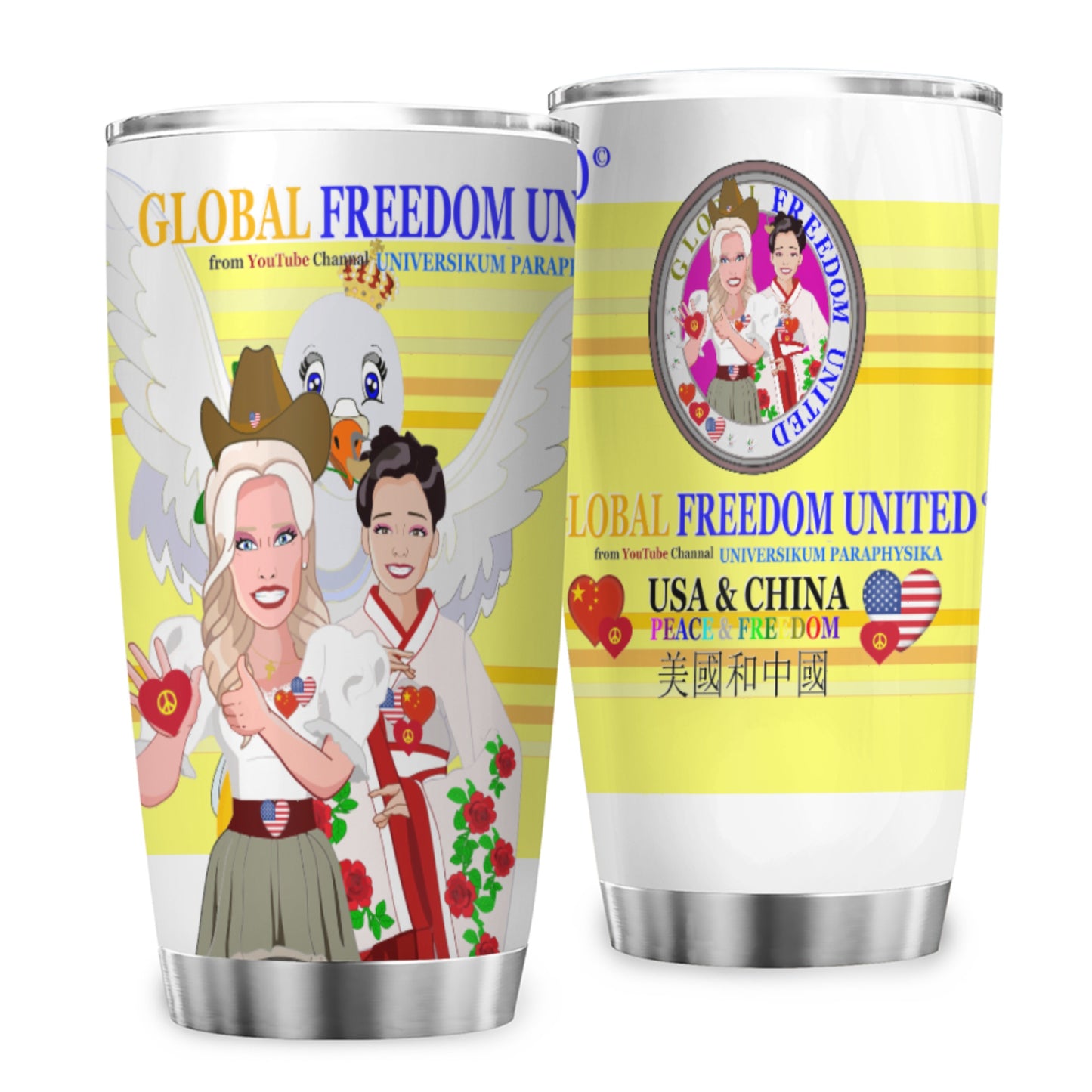 Tumbler Global Freedom United Men Usa & China Yellow