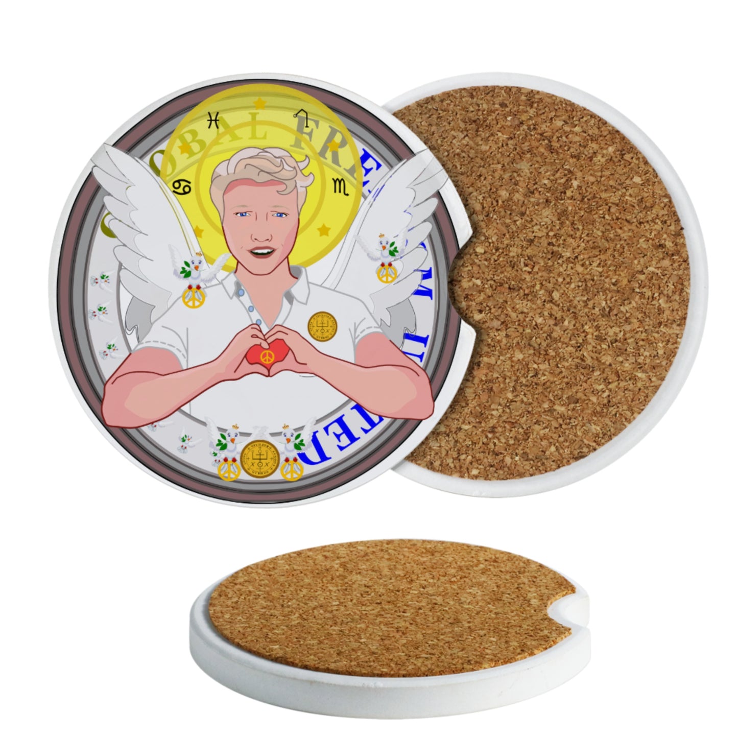 Ceramic Car Coaster Global Freedom United Archangel Raphael