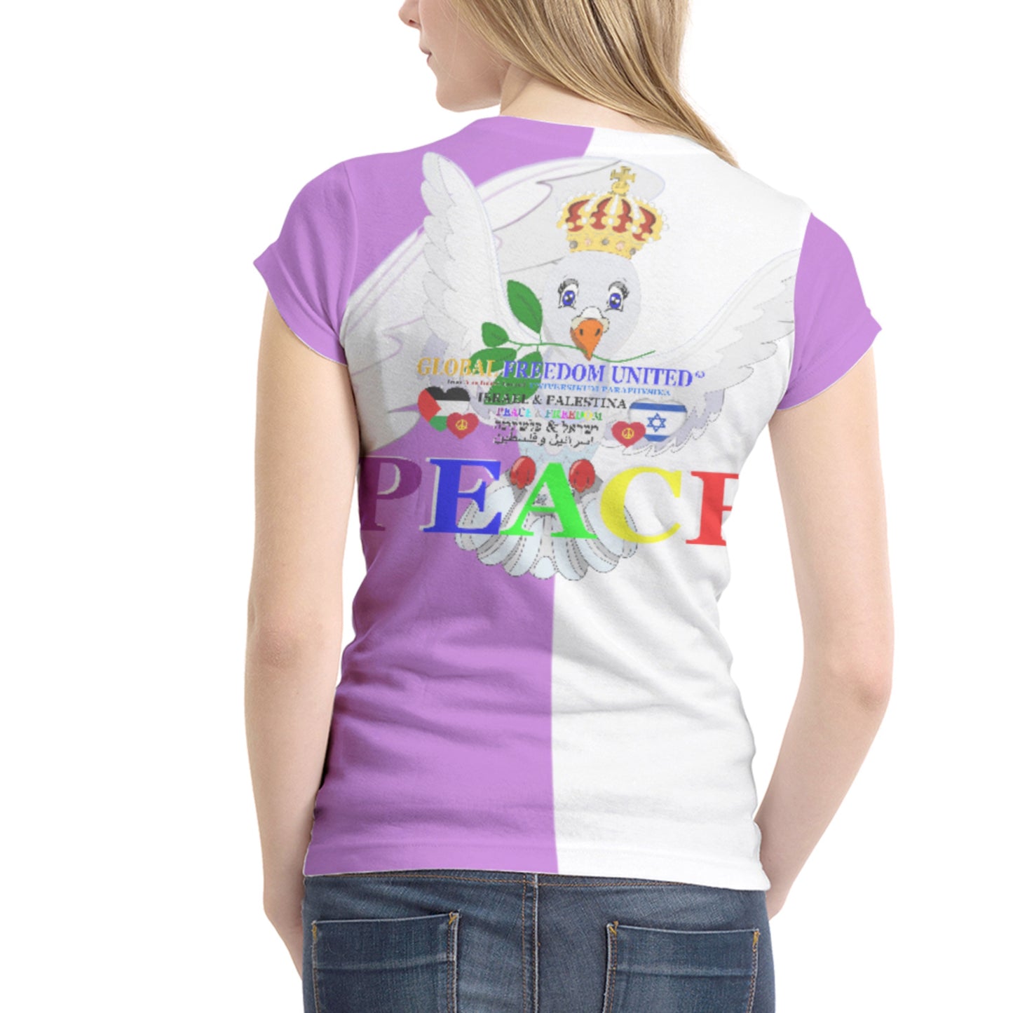 Women´s T-shirt 1 GLOBAL FREEDOM UNITED© Women Palestina & Israel Lilac