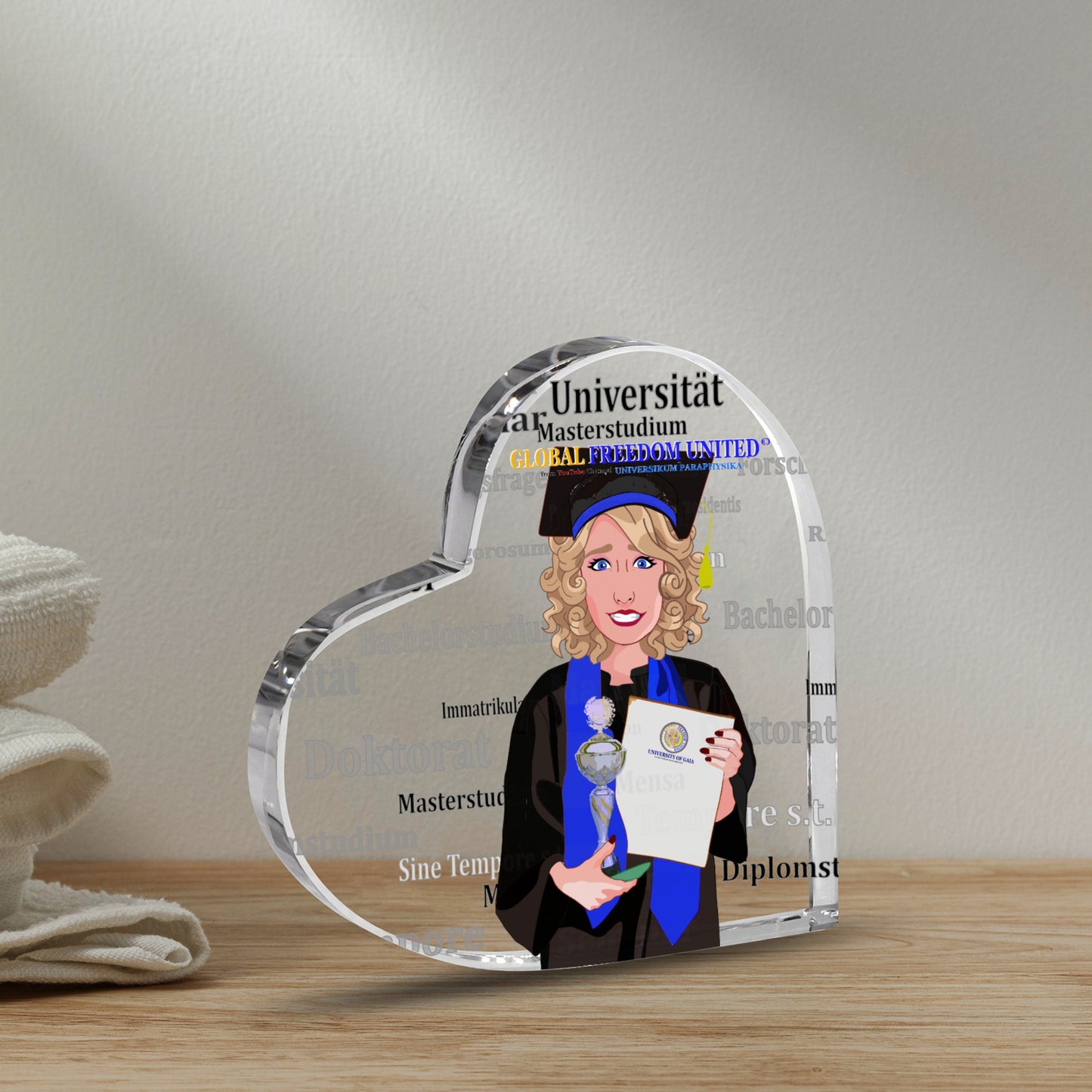 Acryl Heart Global Freedom United Student Girl Silver Place Blond Hair 2