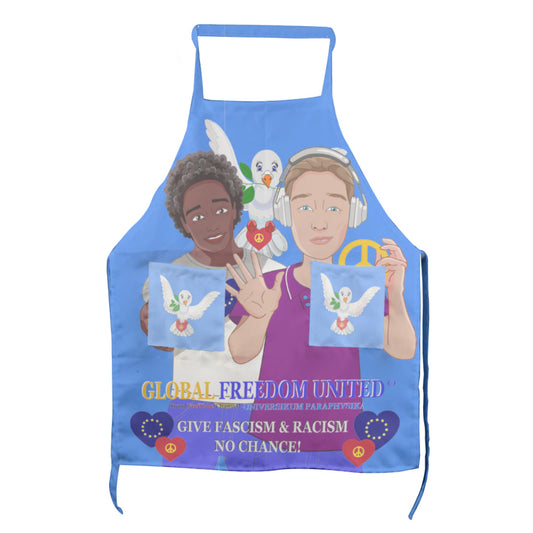 Apron GLOBAL FREEDOM UNITED© Men Anti Fascism & Racism EU  Blue