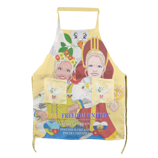 Apron GLOBAL FREEDOM UNITED© Women Ukraina & Russia Yellow