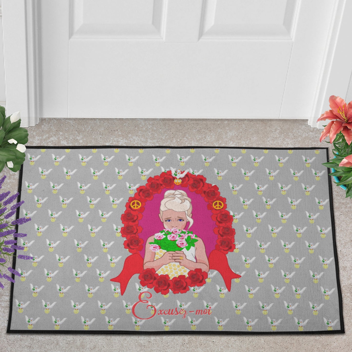 Doormat GLOBAL FREEDOM UNITED© Une fille dit désoié Excusez-moi