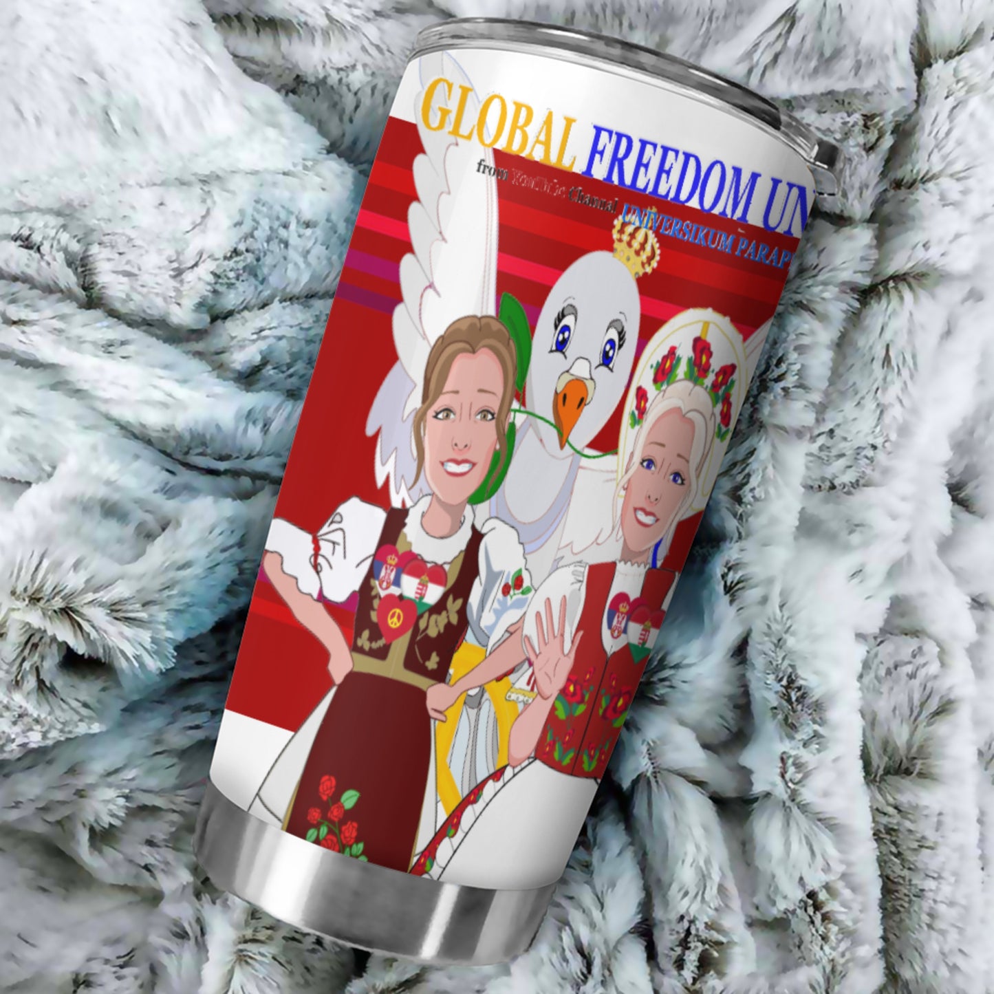 Tumbler GLOBAL FREEDOM UNITED© Women Hungary & Serbia Red