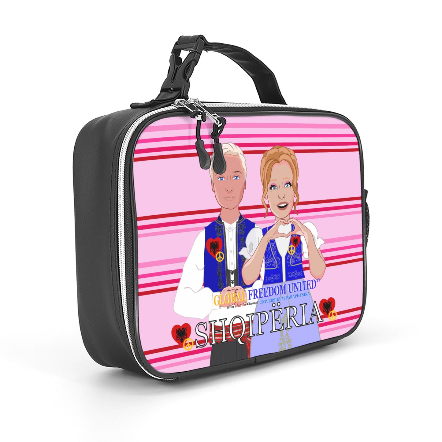 Leather Meal Bag GLOBAL FREEDOM UNITED© Couple Albania Pink 2