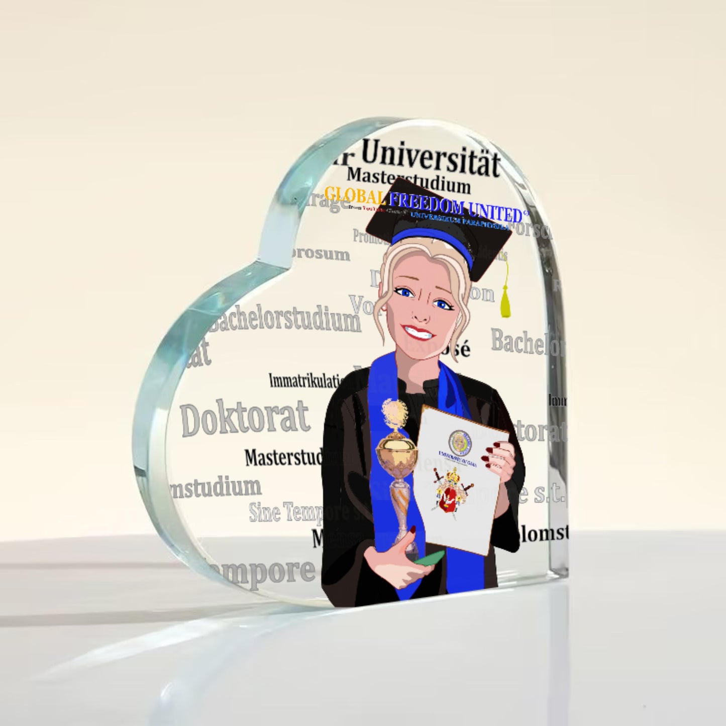 Acryl Heart Global Freedom United Student Girl Cooper Place Blond Hair 1