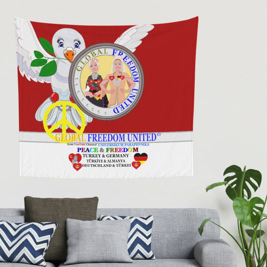 Tapestry Global Freedom United Women Turkey & Germany Old Peace Red