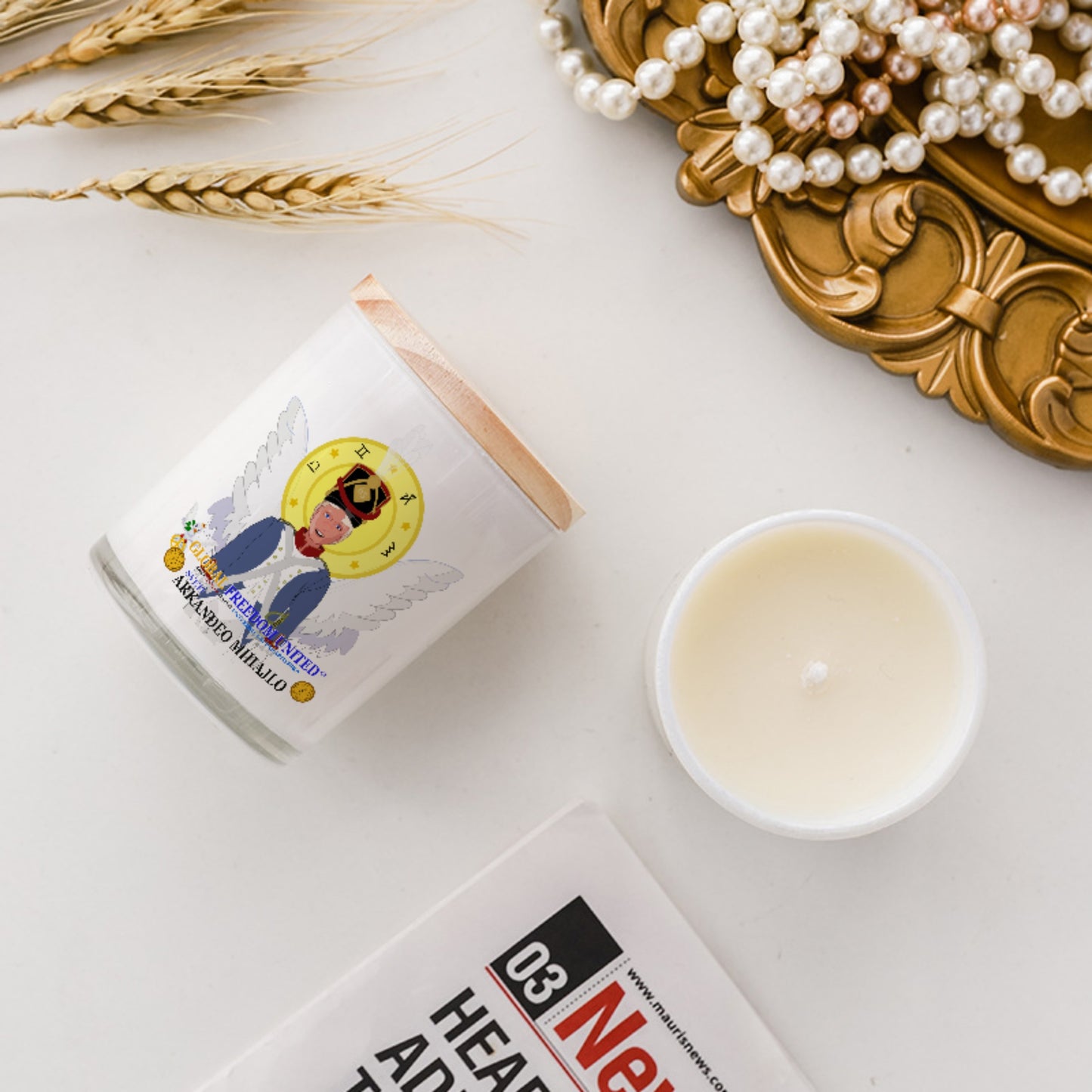Scented Soy Candle Global Freedom United  Archangel Michael Croatia V3