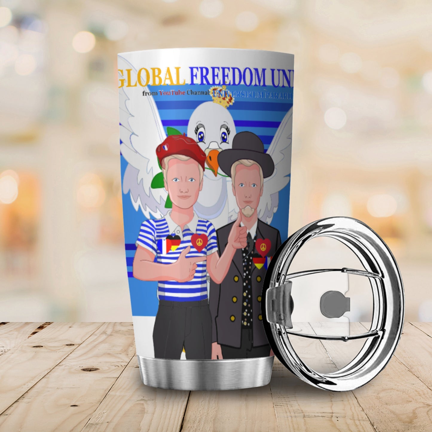Tumbler Global Freedom United Men French & Germany Old Peace Deep Blue