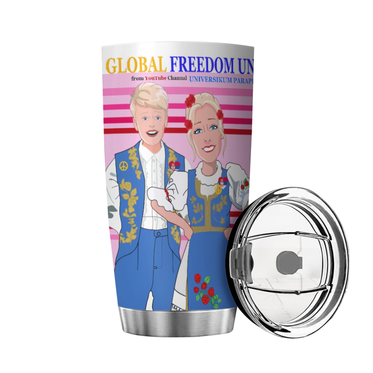 Tumbler Global Freedom United Couple Edition Serbia Blue Pink2