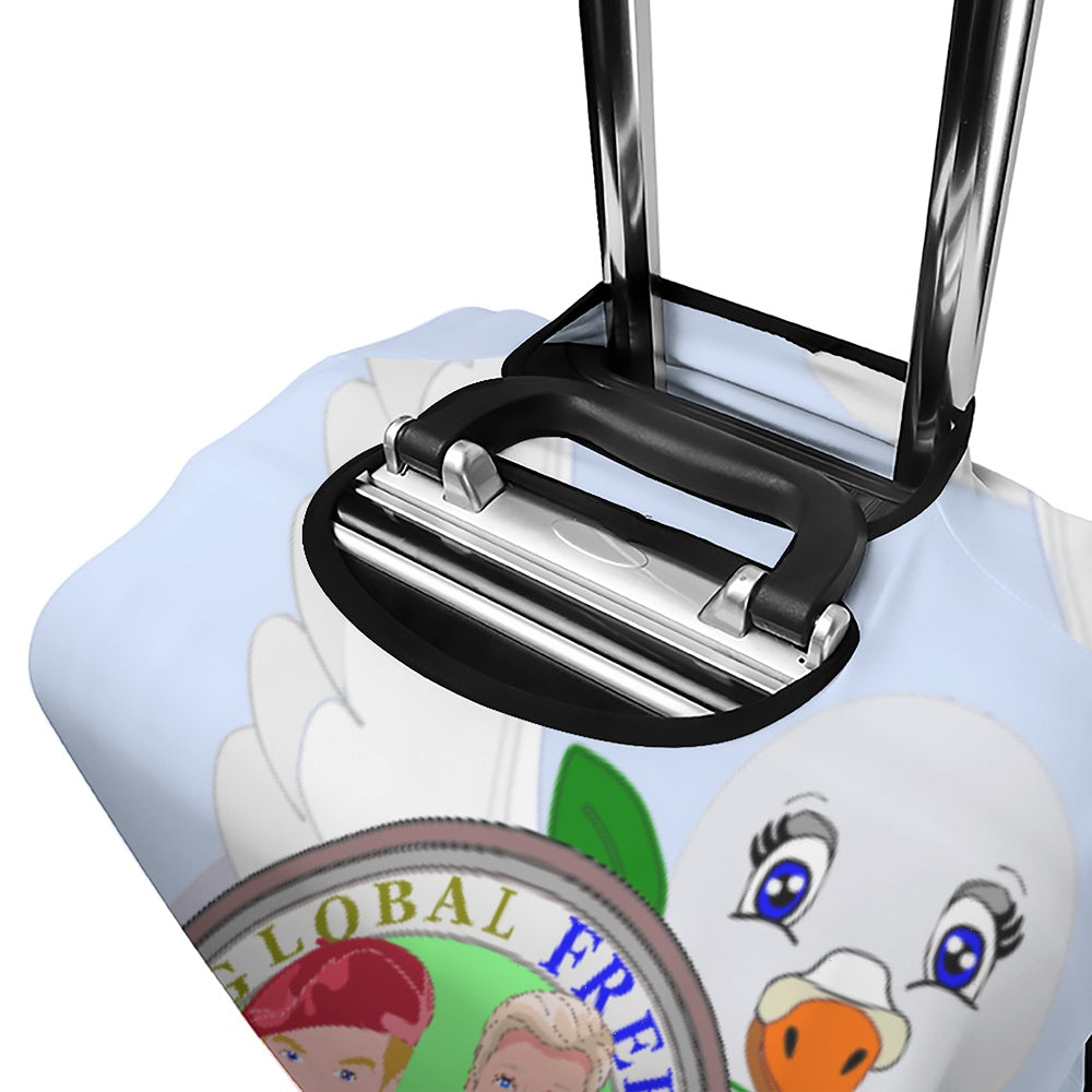 Luggage Cover Global Freedom United Men French & Russia Old Peace  Light Blue