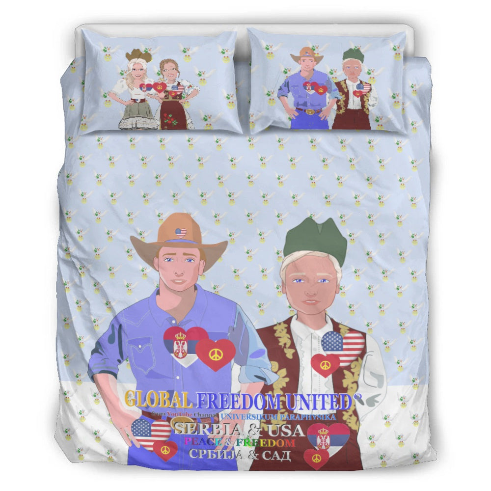 Bed Line GLOBAL FREEDOM UNITED© Men USA & Serbia Light Blue