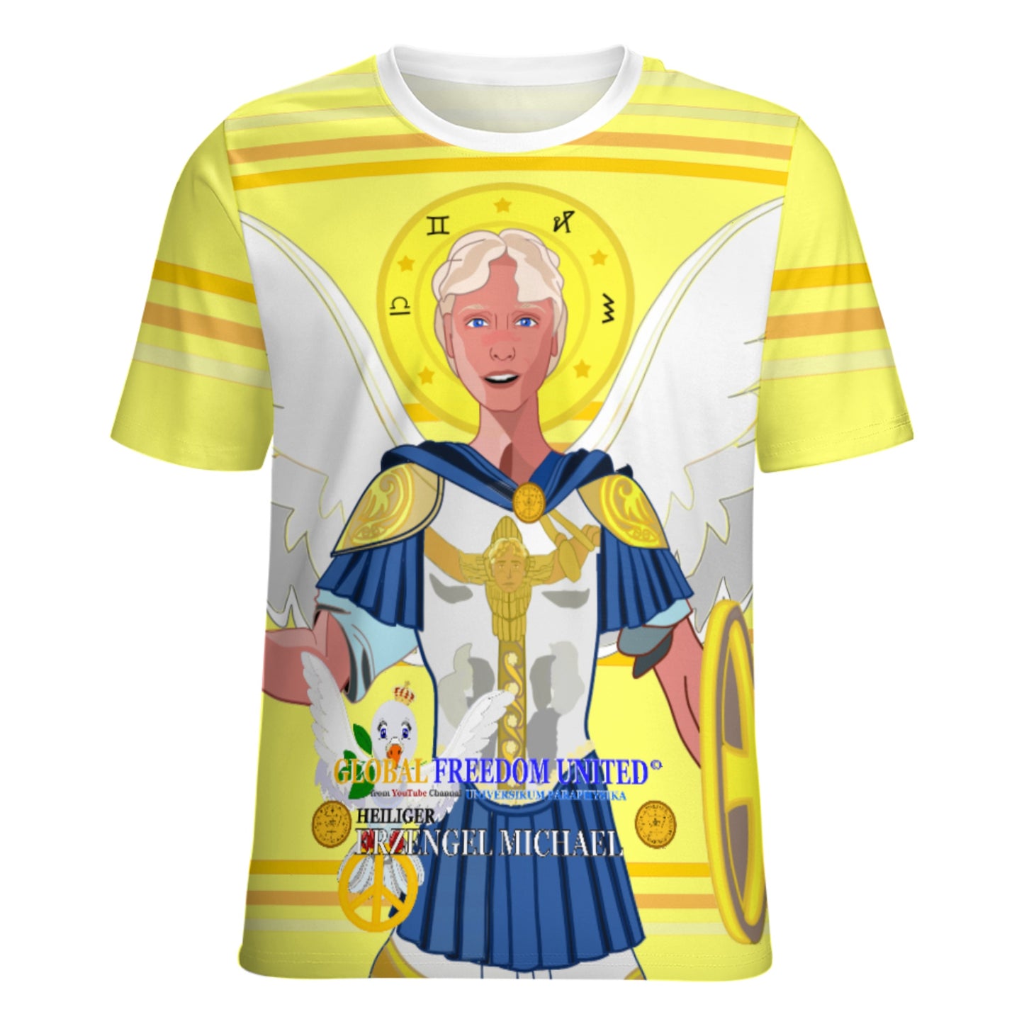Women´s T-shirt 2 Global Freedom United Archangel Michael Yellow