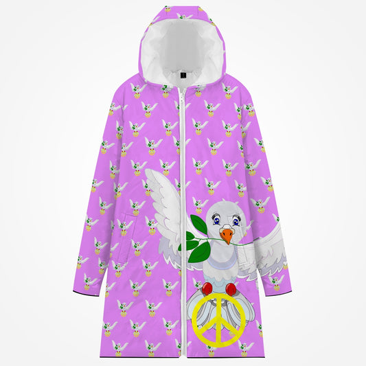 GLOBAL FREEDOM UNITED DOVE OF PEACE OLD PEACE FLIEDER Long Type Cotton-pad Zipper-up Hoodie