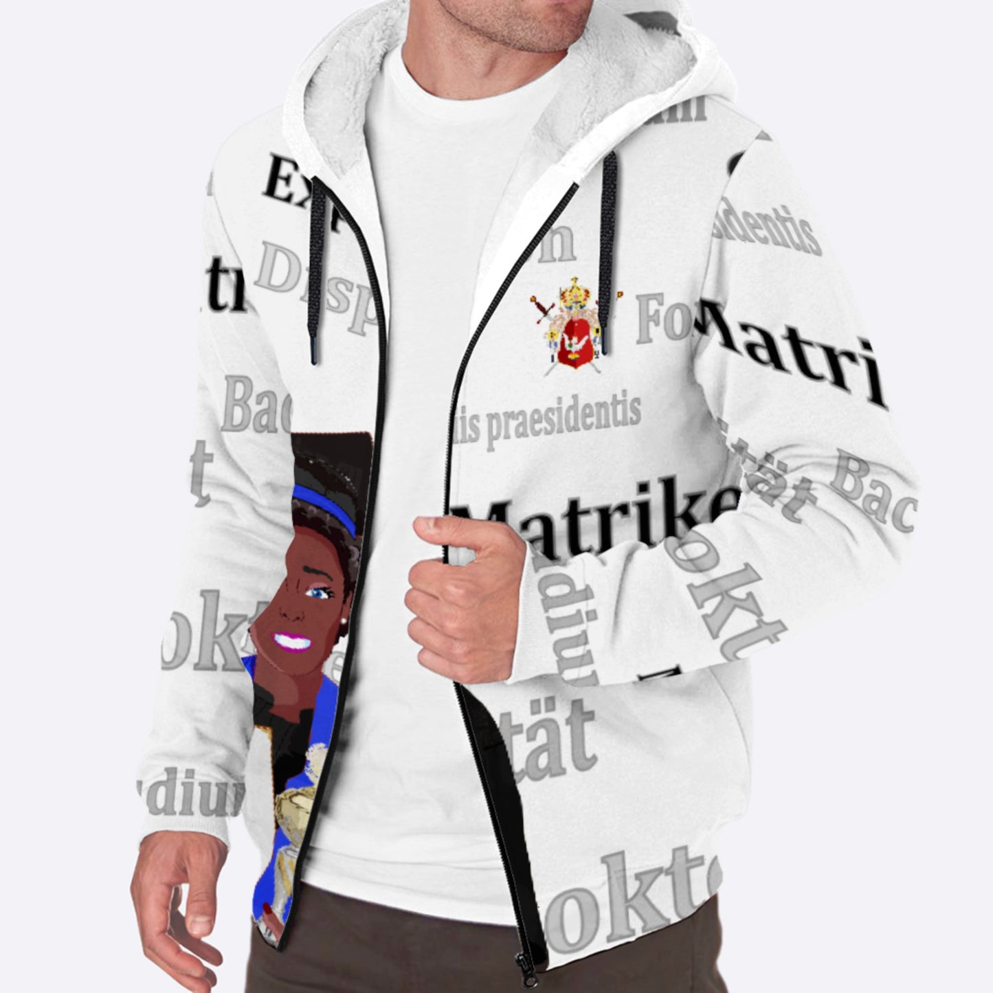 Plush Hoodie Global Freedom United Afro Student Girl Golden Place