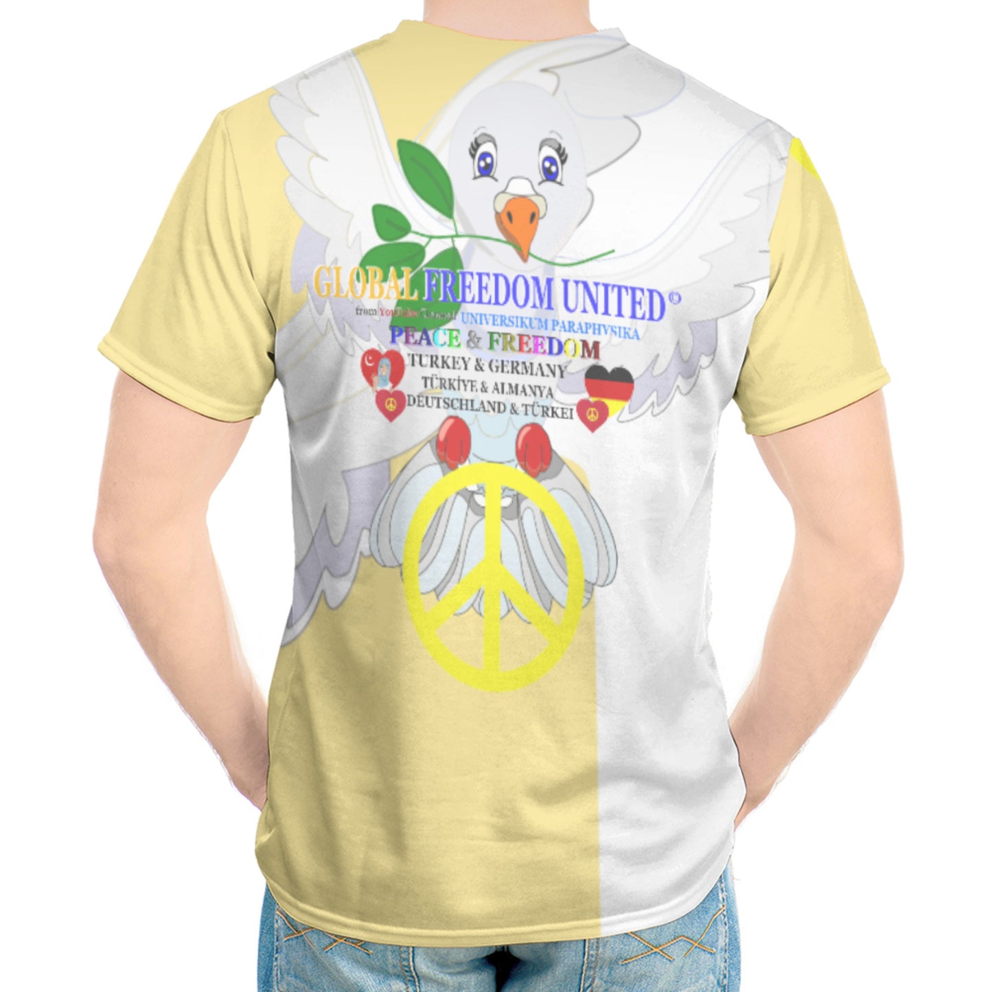Men´s T-shirt 1 GLOBAL FREEDOM UNITED© Men Germany & Turkey Yellow