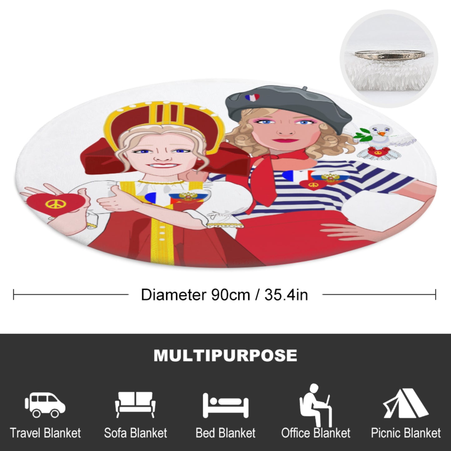 Blankets For Kits Global Freedom United Girls Russia & French Old Peace