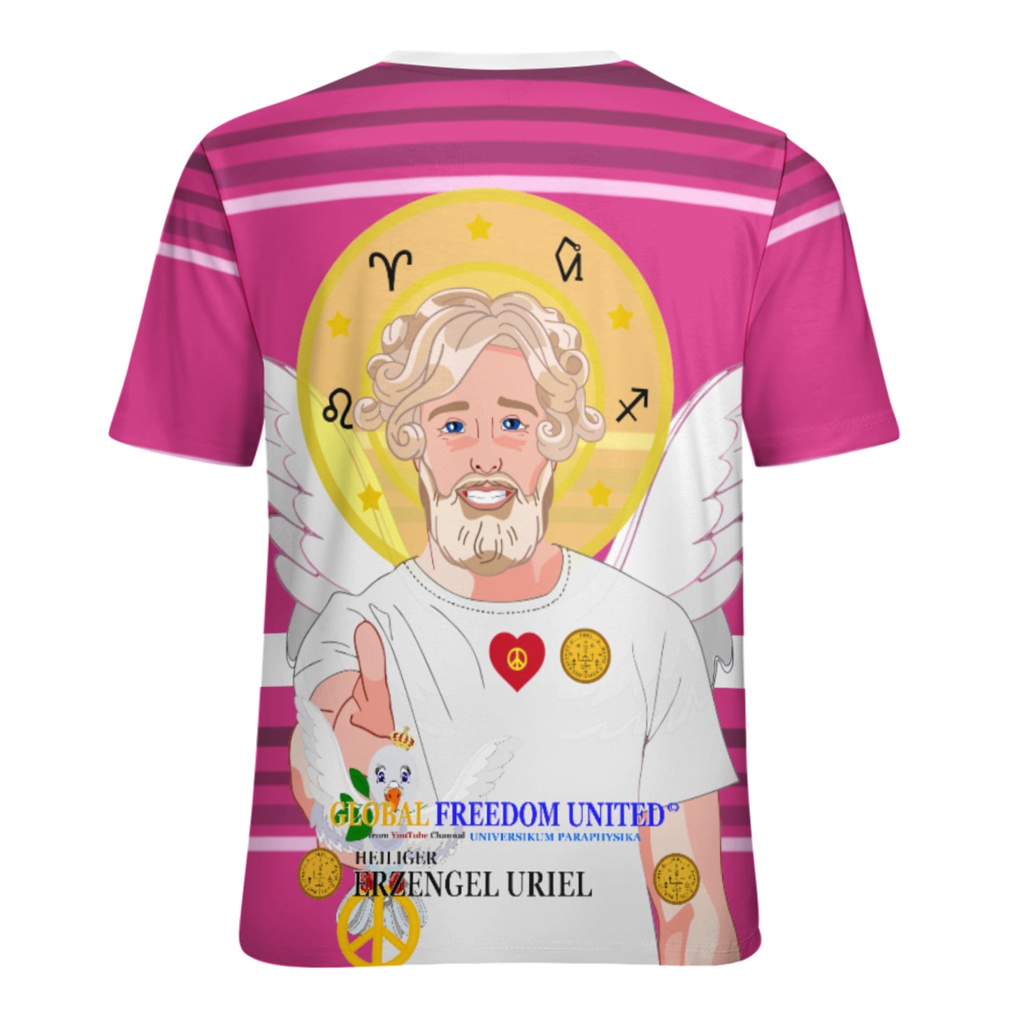 Women´s T-shirt 2 Global Freedom United Archangel Uriel German  Pink1