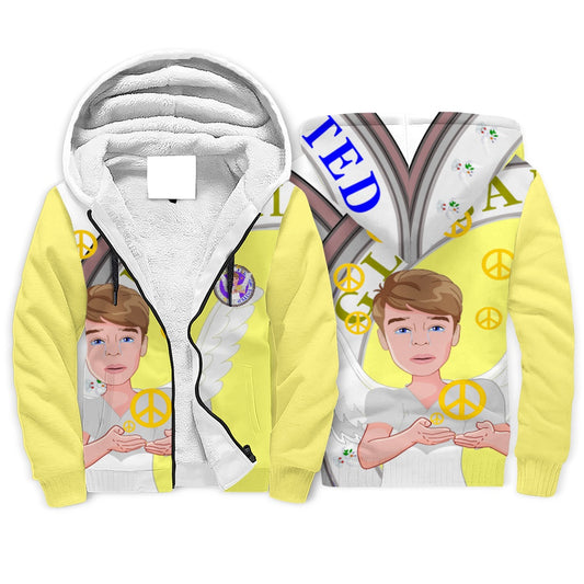 Plush Hoodie Global Freedom United Men Angel Of Peace Old Peace Yellow