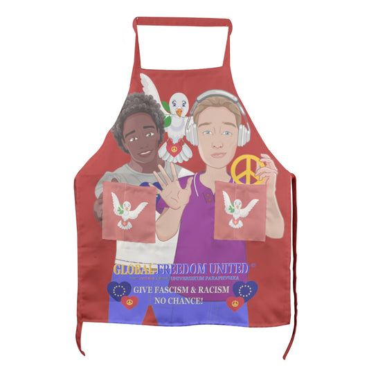 Apron GLOBAL FREEDOM UNITED© Men Anti Fascism & Racism EU Red