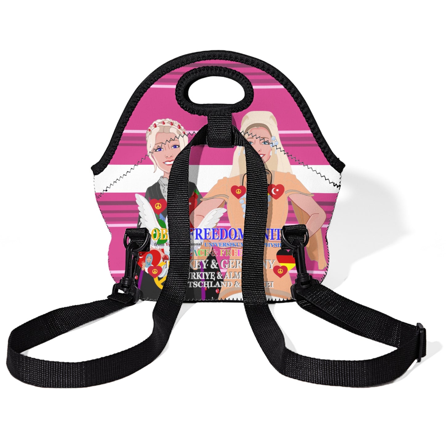 Meal Bag With Straw Global Freedom United Women Turkey & Germany Pink