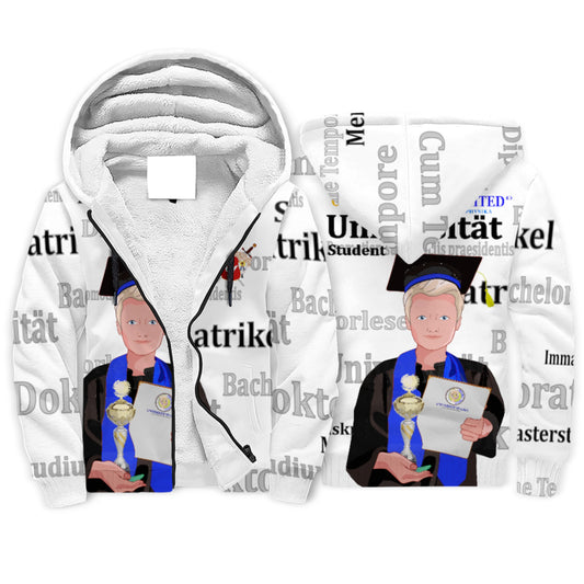 Plush Hoodie Global Freedom United Student Golden Place Blond Hair