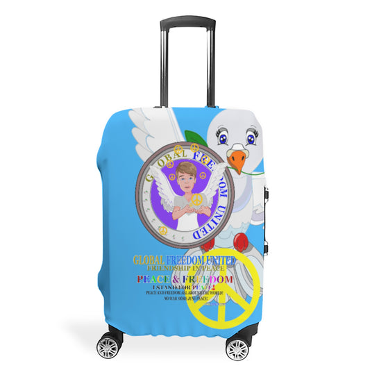 Luggage Cover Global Freedom United  Men Angel Of Peace Blue