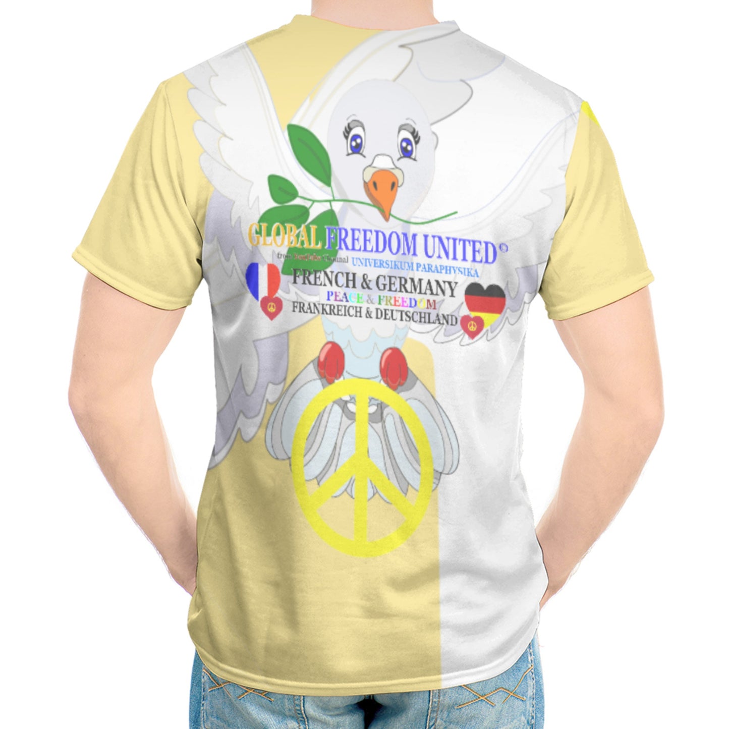 Men´s T-shirt GLOBAL FREEDOM UNITED© Men French & Germany V1 Yellow