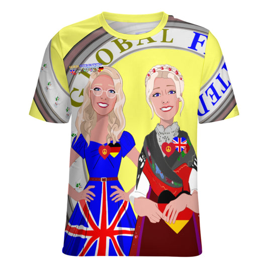 Women´s T-shirt 2 GLOBAL FREEDOM UNITED© Women England & Germany Yellow