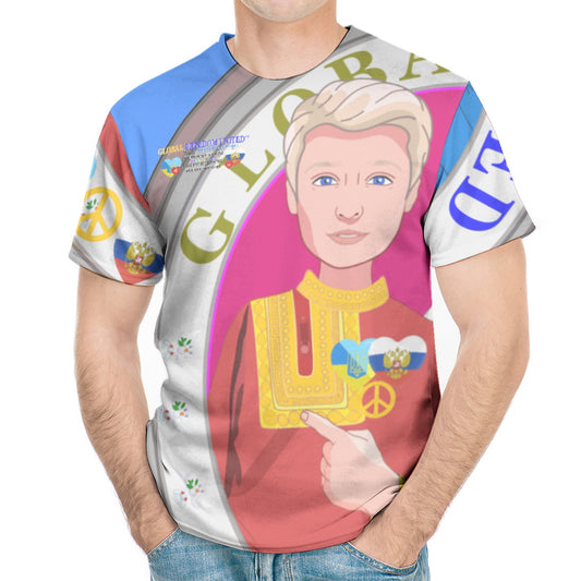 Men´s T-shirt GLOBAL FREEDOM UNITED© Men Ukraina & Russia Blue