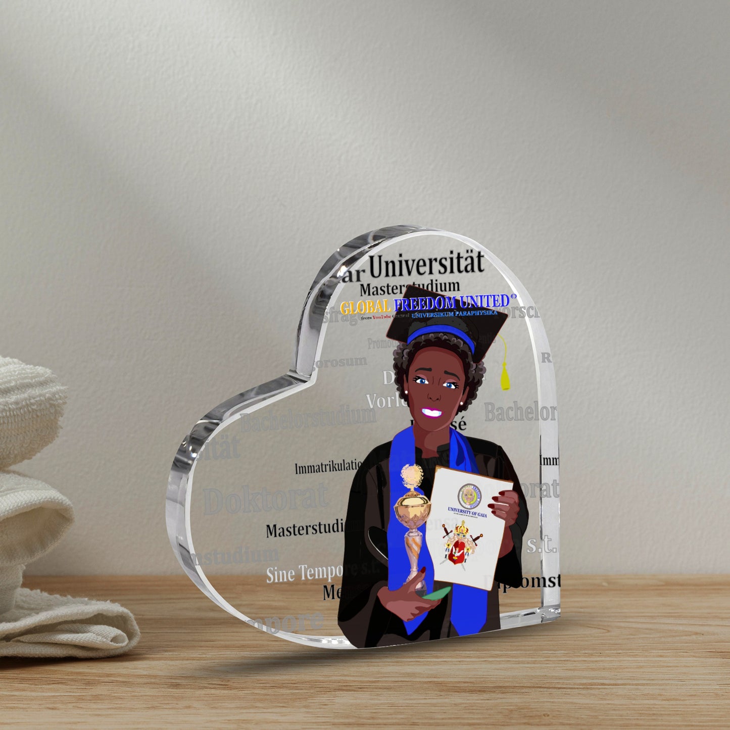 Acryl Heart Global Freedom United Afro Student Girl Cooper Place